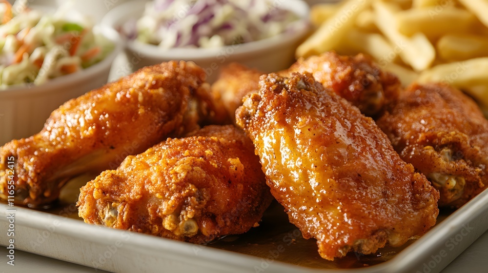 Crispy Fried Chicken Wings Served with Sides Crispy Fried Chicken Wings Served with Sides