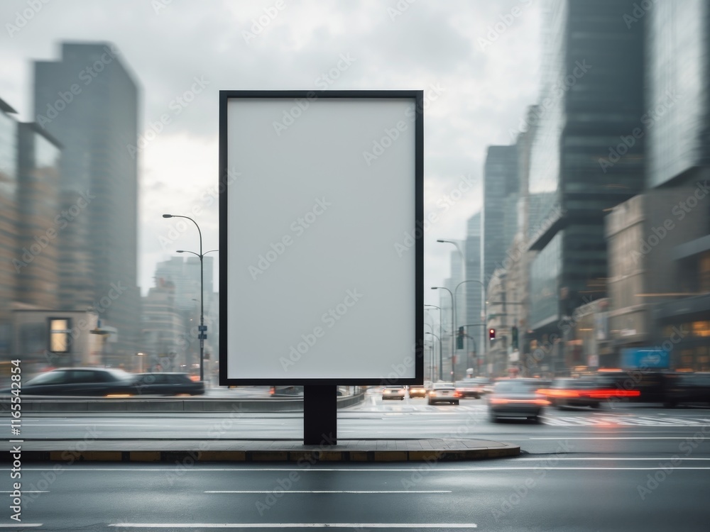 billboard on the road with city background billboard on the road with city background