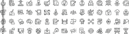 icon set handwriting business concept word