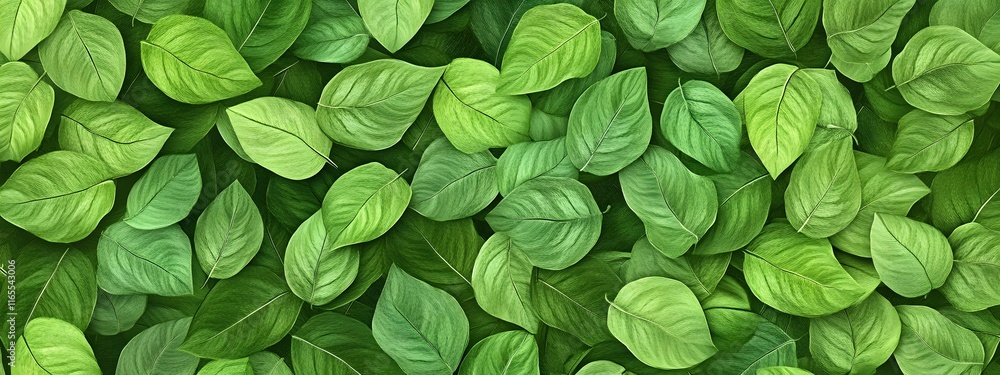 A large number of green leaves arranged in rows, forming an abstract background with detailed textures and natural patterns A large number of green leaves arranged in rows, forming an abstract background with detailed textures and natural patterns