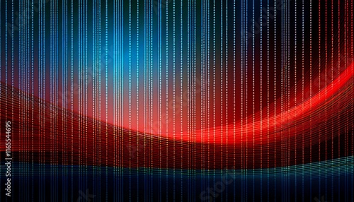 Mathematical series, matrix texture background in shades of blue and red photo