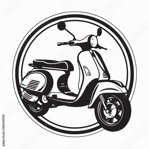 Scooter Vintage Scooter Old Scooter Vector Image isolated on white background.