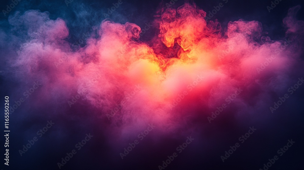 Naklejka premium Abstract glowing clouds in vibrant red and purple hues