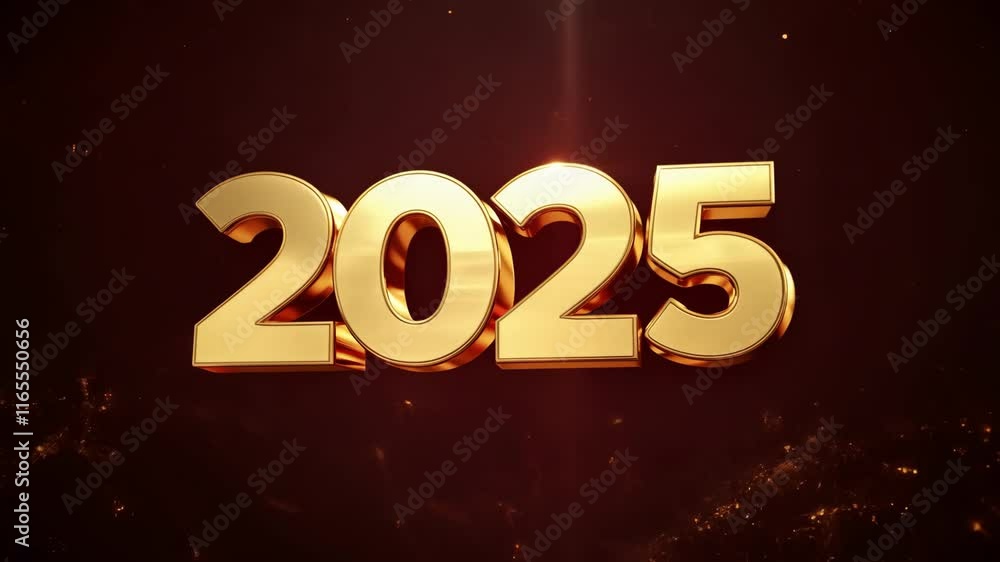 Golden 3d number 2025 shines brightly on various red backgrounds, symbolizing the upcoming new year Golden 3d number 2025 shines brightly on various red backgrounds, symbolizing the upcoming new year