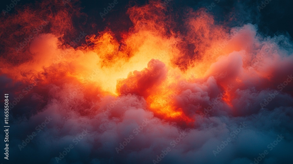 Dynamic glowing clouds in vibrant red and orange hues Dynamic glowing clouds in vibrant red and orange hues