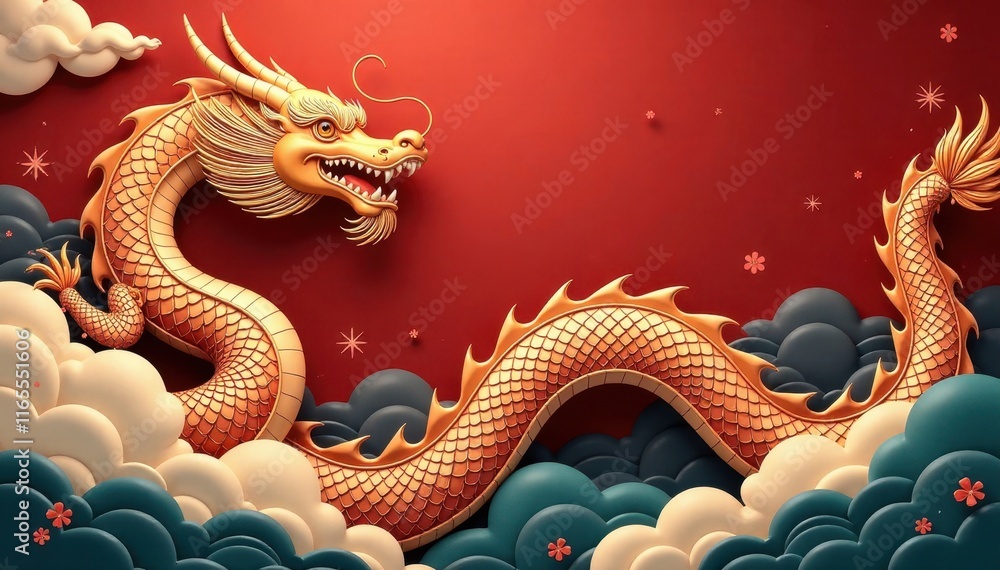 Intricate golden dragon scale & cloud vector, CNY background , illustration, chinese new year, banner Intricate golden dragon scale & cloud vector, CNY background , illustration, chinese new year, banner