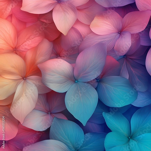 Wallpaper Mural colorful flower petals with soft edges, creating a delicate repeating pattern  Torontodigital.ca