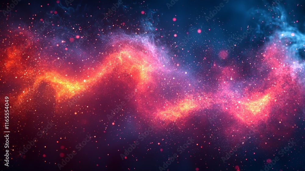 Fototapeta premium Dynamic waves of fiery orange and purple
