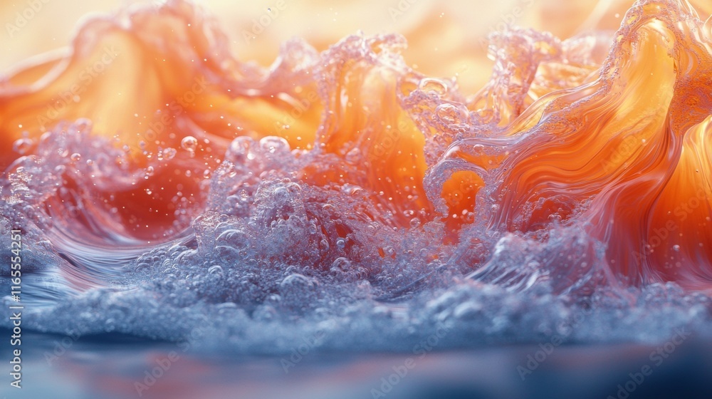 Abstract waves with fiery orange hues Abstract waves with fiery orange hues