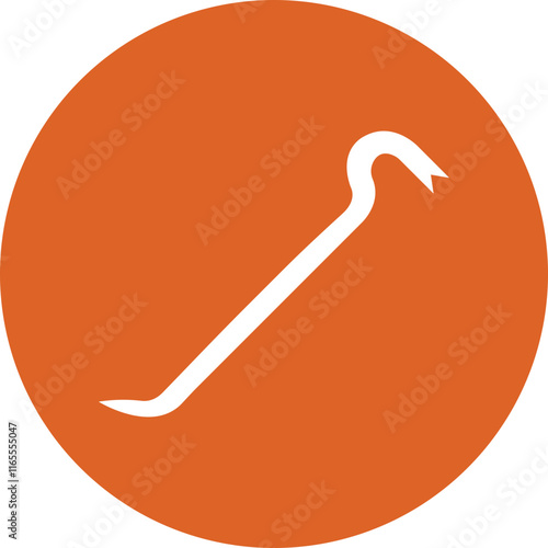 Crowbar glyph circle icon