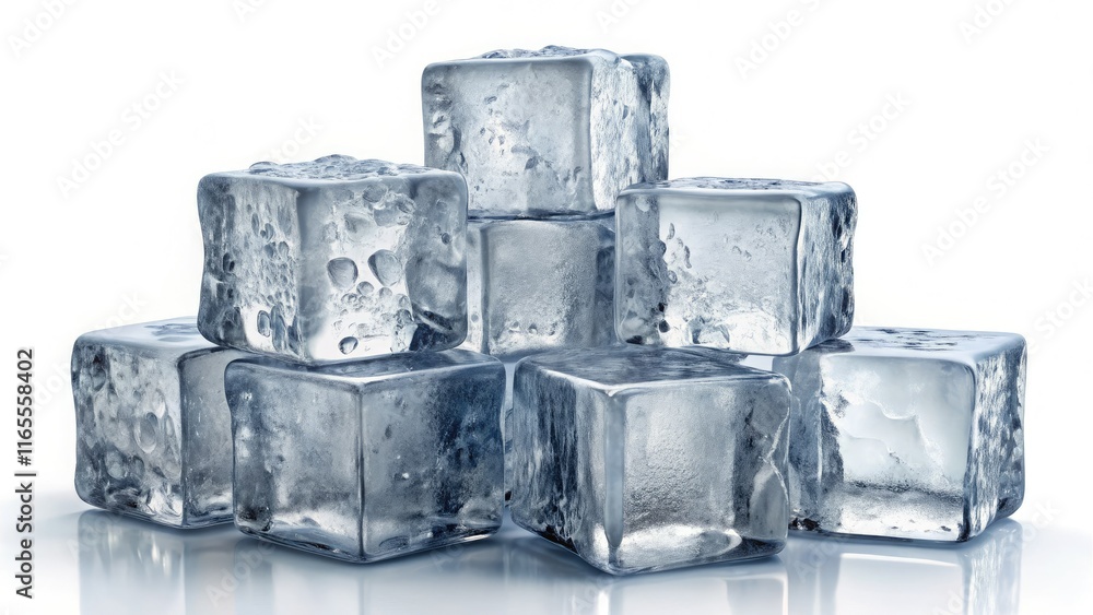 Frosted Ice Blocks - Isolated PNGs, White Background, Copy Space Frosted Ice Blocks - Isolated PNGs, White Background, Copy Space