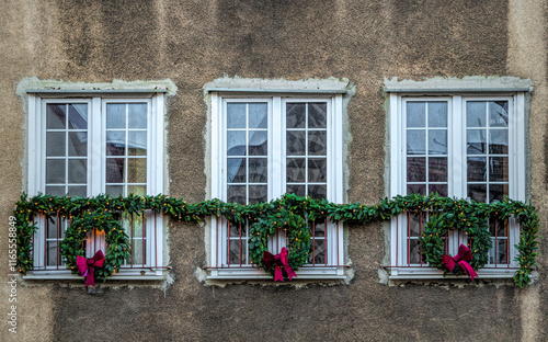 Wallpaper Mural Old windows with Christmas decorations Torontodigital.ca