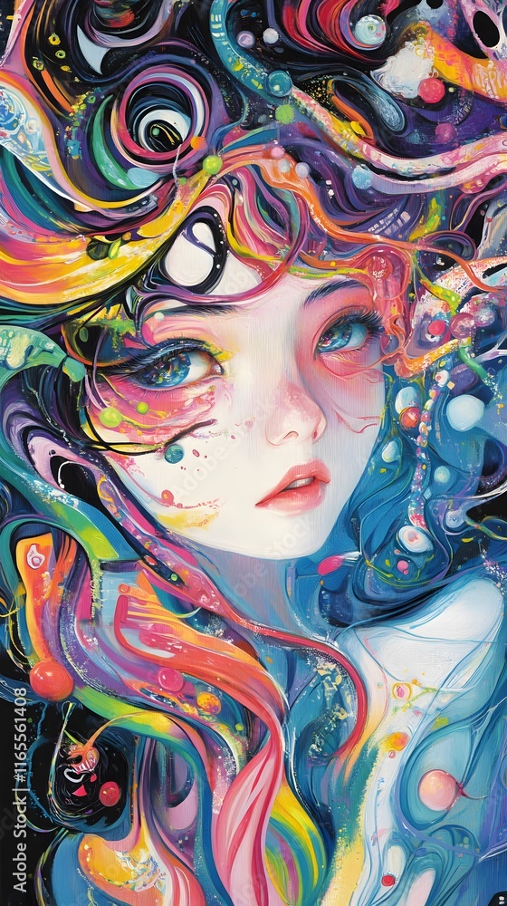A psychedelic background of swirling colors and patterns, reminiscent of the colorful abstract art style A psychedelic background of swirling colors and patterns, reminiscent of the colorful abstract art style