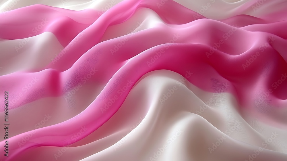 Obraz premium Pink and White Draped Fabric Soft Texture Abstract