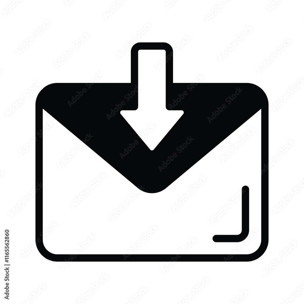 Icon of received mail indicating messages or email notifications Icon of received mail indicating messages or email notifications