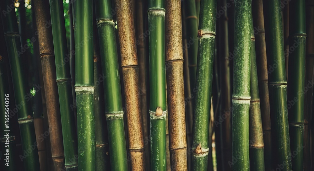 A close-up of bamboo stems highlighting the texture, natural patterns and earthy tones A close-up of bamboo stems highlighting the texture, natural patterns and earthy tones
