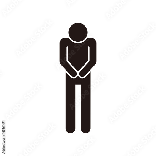 謝る人のピクトグラムアイコン