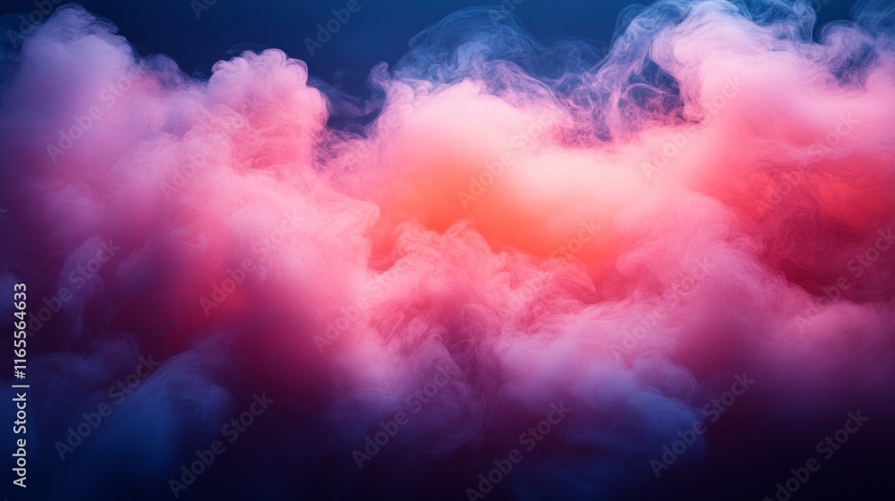 Fototapeta premium Soft pink clouds glowing under a colorful sky
