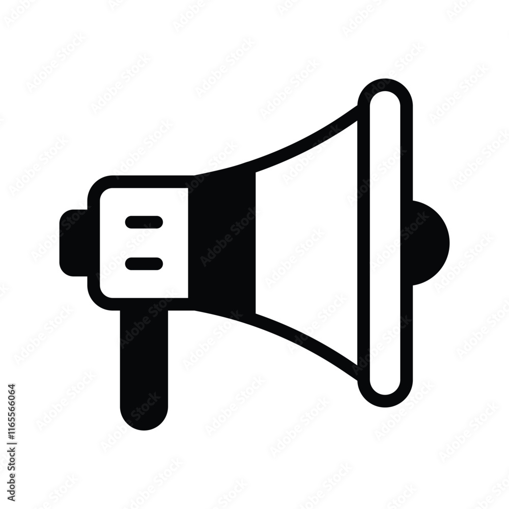 Megaphone icon representing announcements, loud communication, and promotion Megaphone icon representing announcements, loud communication, and promotion