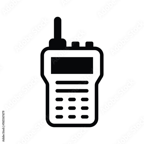 Two way radio communication, icon of walkie talkie in modern style