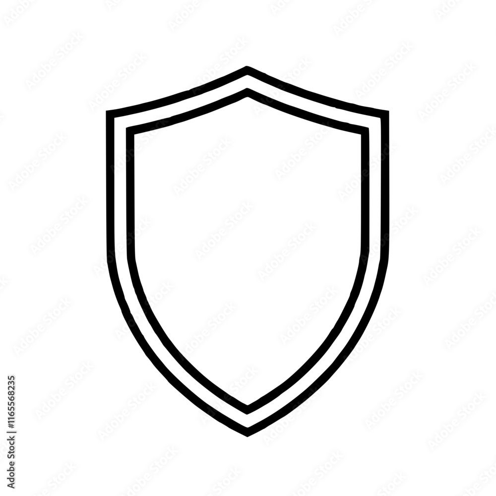 Simple black and white illustration of a shield, classic heraldic design. Perfect for security, protection, or safety concepts. Versatile and easily adaptable for various uses. Simple black and white illustration of a shield, classic heraldic design. Perfect for security, protection, or safety concepts. Versatile and easily adaptable for various uses.