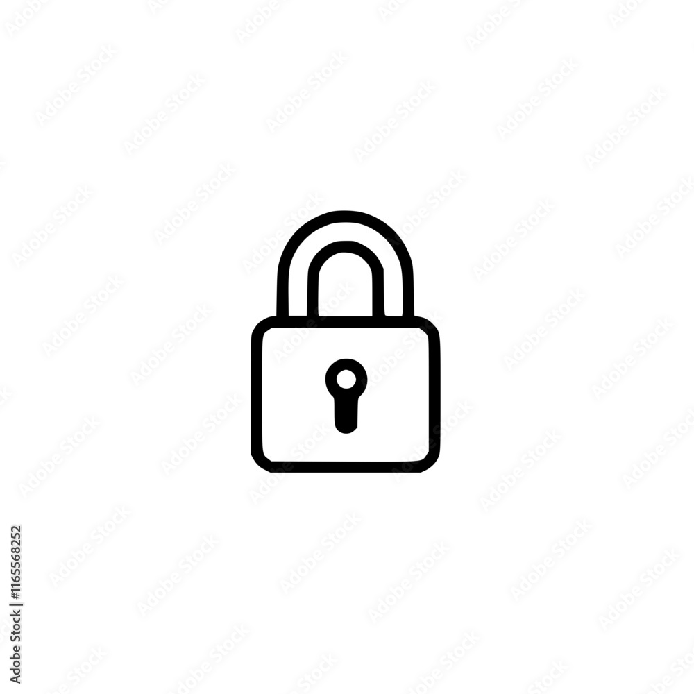 Simple padlock icon graphic. Perfect for websites, apps, or presentations needing a security symbol. Clean lines and easily scalable for various sizes. Simple padlock icon graphic. Perfect for websites, apps, or presentations needing a security symbol. Clean lines and easily scalable for various sizes.