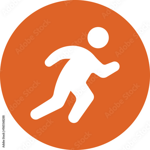 Sprinting glyph circle icon