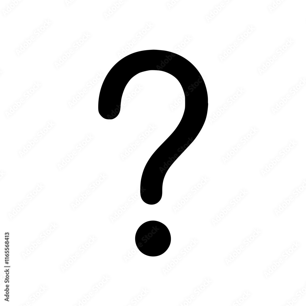 Bold black question mark symbol. A simple, graphic representation of inquiry, uncertainty, or a query. Perfect for websites, presentations, or design projects needing a clear question mark. Bold black question mark symbol. A simple, graphic representation of inquiry, uncertainty, or a query. Perfect for websites, presentations, or design projects needing a clear question mark.