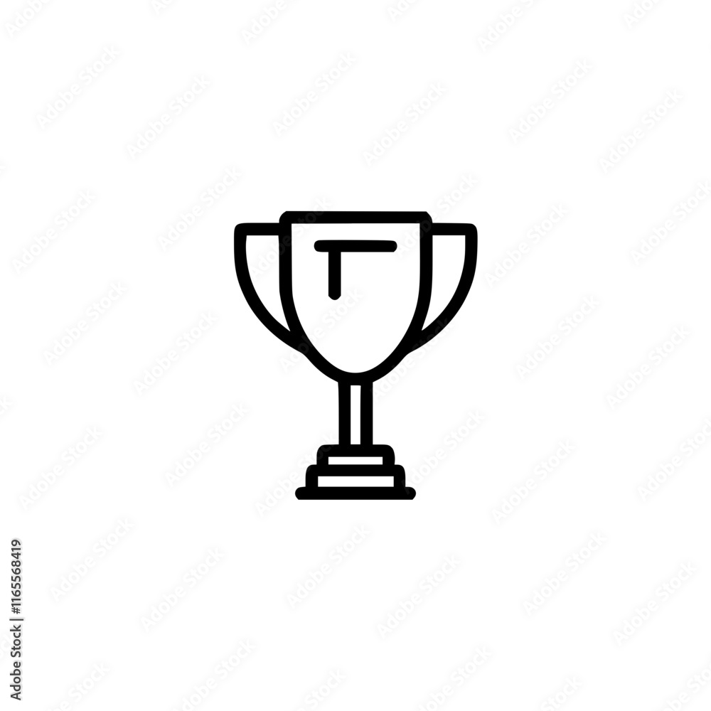 Award Winning Trophy Icon. A simple line art illustration of a champion's trophy, perfect for celebrating success, victory, or achievement. Ideal for websites, applications, and presentations. Award Winning Trophy Icon. A simple line art illustration of a champion's trophy, perfect for celebrating success, victory, or achievement. Ideal for websites, applications, and presentations.