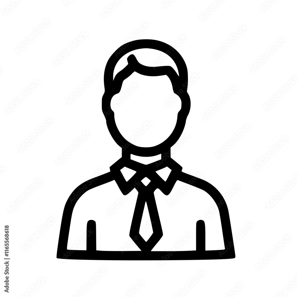 Simple line art illustration of a person in formal attire. Perfect for representing a professional, employee, or user profile. Clean and minimalist design. Simple line art illustration of a person in formal attire. Perfect for representing a professional, employee, or user profile. Clean and minimalist design.