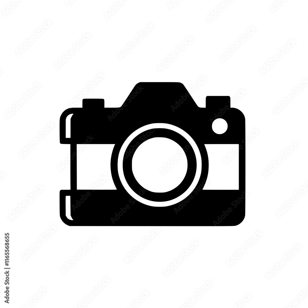 Simple black and white camera icon. Perfect for photography, travel, or technology related projects. Clean design, easily adaptable to various styles and applications. Simple black and white camera icon. Perfect for photography, travel, or technology related projects. Clean design, easily adaptable to various styles and applications.
