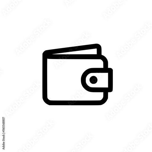 Simple line art illustration of a closed wallet.  Perfect for finance, banking, and money-related projects. Clean design, easily adaptable to various styles.