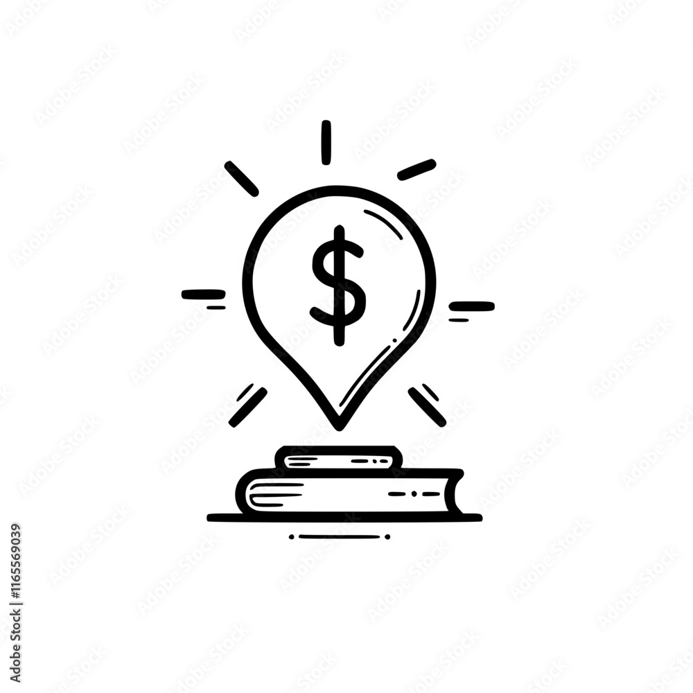 Financial literacy concept: A lightbulb with a dollar sign rests atop books, symbolizing the power of education and knowledge in achieving financial success. Financial literacy concept: A lightbulb with a dollar sign rests atop books, symbolizing the power of education and knowledge in achieving financial success.