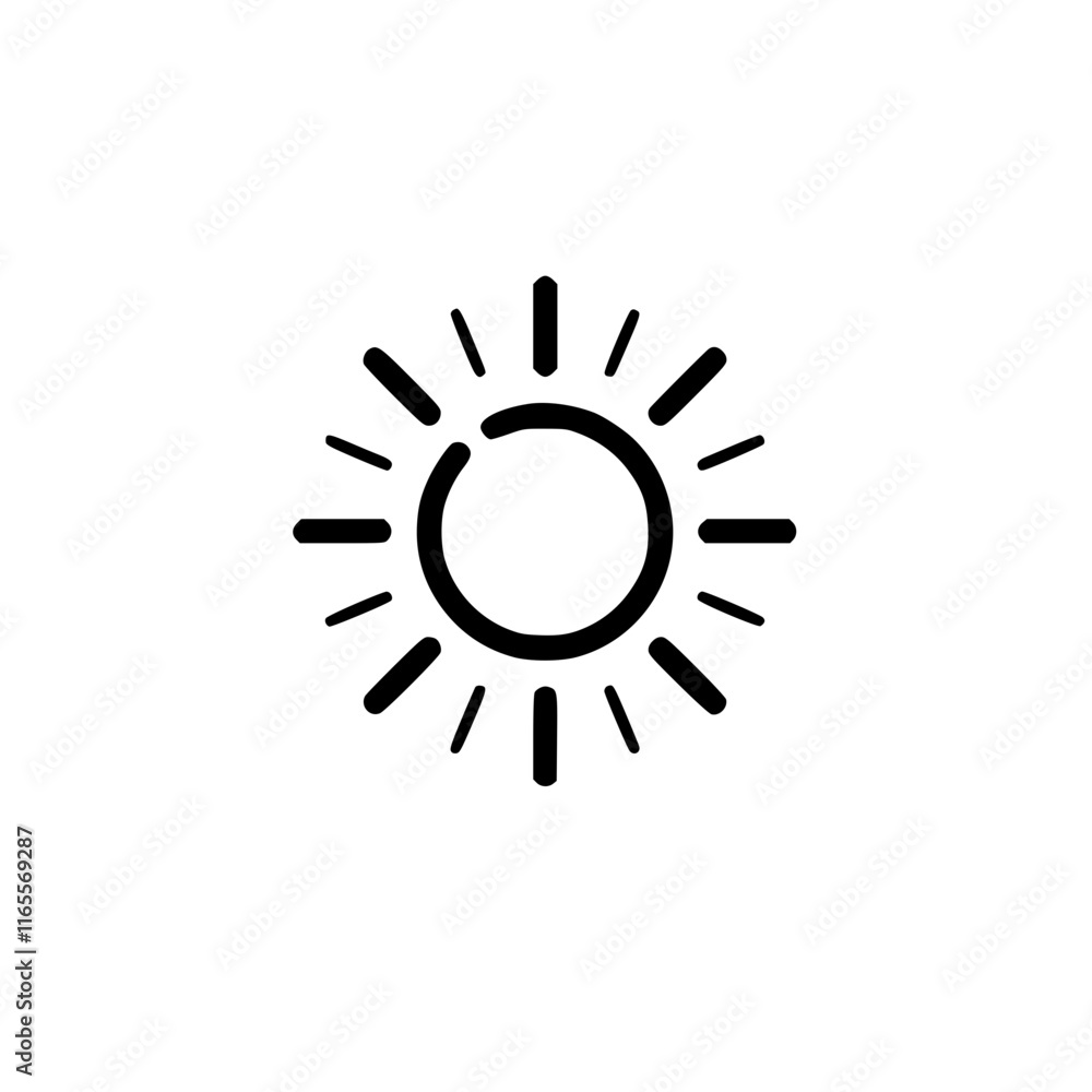 Simple sun icon, perfect for summer designs, weather apps, or bright and sunny themed projects. A clean and minimalist graphic. Simple sun icon, perfect for summer designs, weather apps, or bright and sunny themed projects. A clean and minimalist graphic.