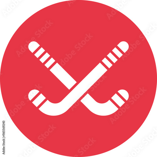 Hockey Stick glyph circle icon