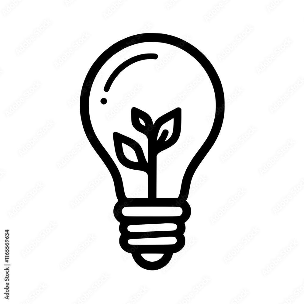 Eco-friendly lightbulb with a plant inside, symbolizing sustainable energy and green technology. A concept of clean, renewable energy sources. Eco-friendly lightbulb with a plant inside, symbolizing sustainable energy and green technology. A concept of clean, renewable energy sources.