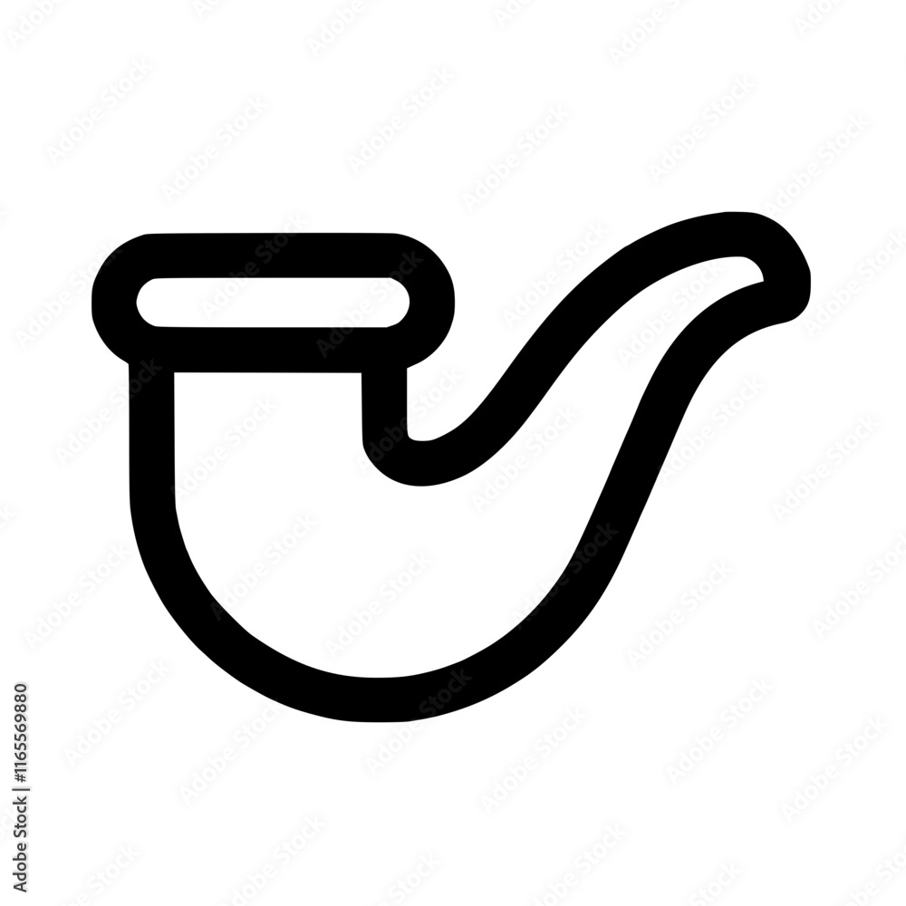 A simple line drawing of a tobacco pipe, classic design. Perfect for vintage, retro, or smoking-related projects. Clean, bold lines. A simple line drawing of a tobacco pipe, classic design. Perfect for vintage, retro, or smoking-related projects. Clean, bold lines.