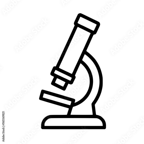 A line drawing of a simple microscope, ideal for educational or scientific contexts.  The image is clean, minimalistic, and easily adaptable for various uses.