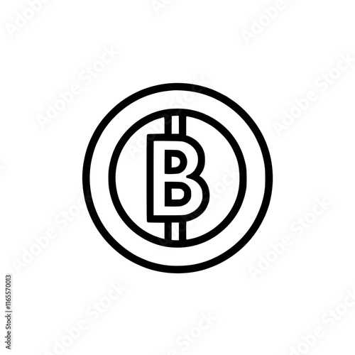 Cryptocurrency coin symbol.  A simple, bold graphic representing a digital currency token. Ideal for financial, technological, and blockchain-related projects.