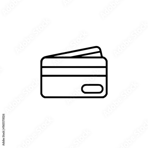 Wallpaper Mural A simple line drawing illustration of a wallet with multiple cards inside, suitable for financial or banking related projects.  The minimalist design is clean and easily scalable. Torontodigital.ca