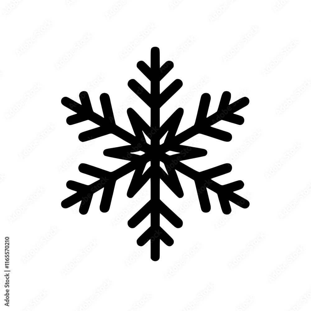 Simple black snowflake icon. Perfect for winter designs, holiday themes, or cold weather illustrations. Clean and minimalist design, easily scalable for various uses. Simple black snowflake icon. Perfect for winter designs, holiday themes, or cold weather illustrations. Clean and minimalist design, easily scalable for various uses.