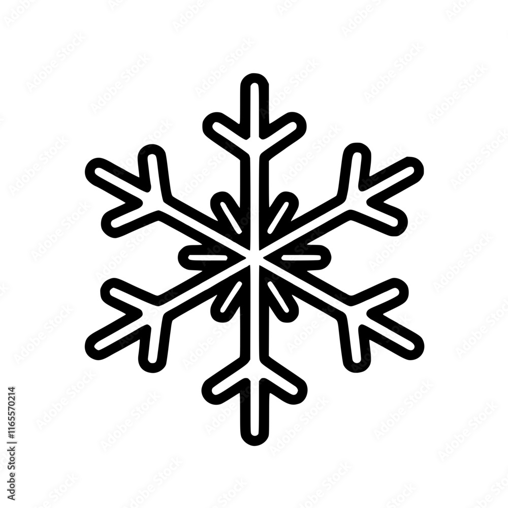 A simple, bold, black and white snowflake design. Perfect for winter themes, holiday designs, and more. Clean lines and symmetrical design make it versatile for various applications. A simple, bold, black and white snowflake design. Perfect for winter themes, holiday designs, and more. Clean lines and symmetrical design make it versatile for various applications.
