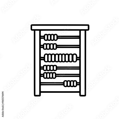 A classic abacus, a historical calculating tool.  Its wooden frame and beads are perfect for illustrating mathematical concepts or vintage education.