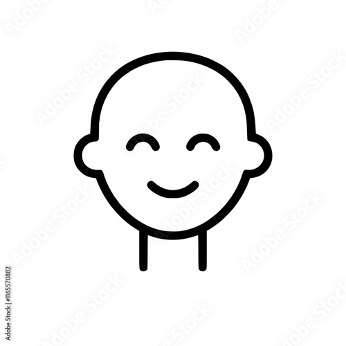 Happy baby face icon.  Simple, cute, and cheerful illustration perfect for websites, apps, and designs related to childhood, happiness, or positive emotions.