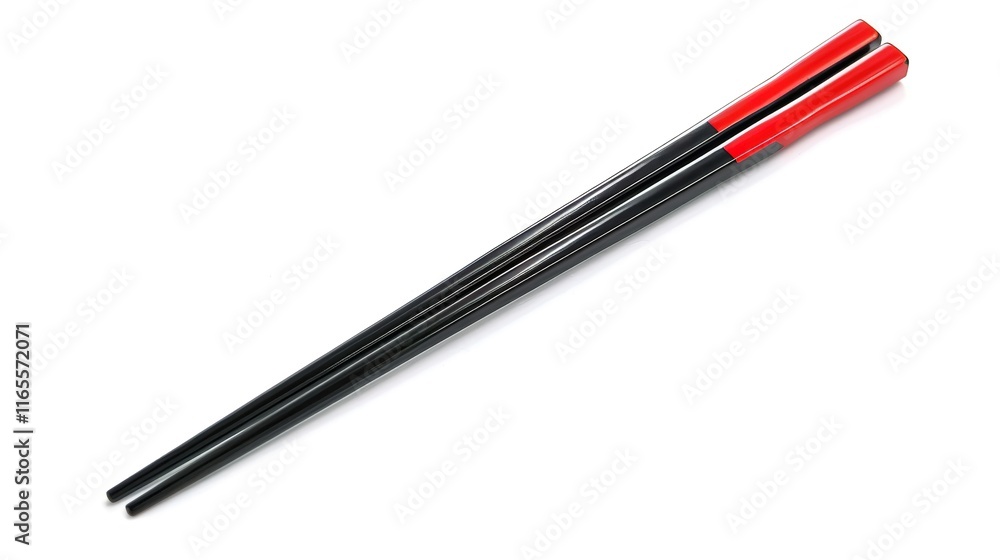 Simple pair of chopsticks placed gracefully on clean white background. Elegant utensils for dining, essential in Asian cuisine traditions. Traditional tool for picking up food items like rice Simple pair of chopsticks placed gracefully on clean white background. Elegant utensils for dining, essential in Asian cuisine traditions. Traditional tool for picking up food items like rice