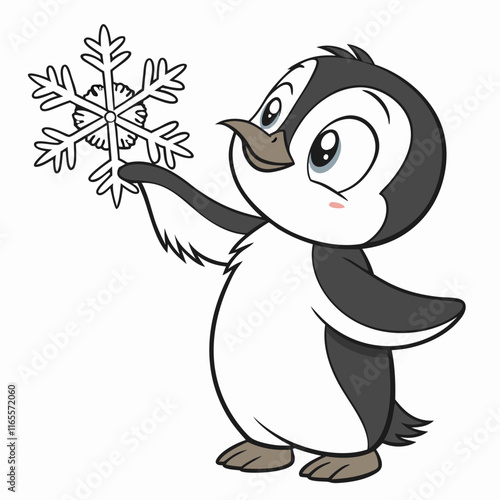 Cute Penguin with Snowflake