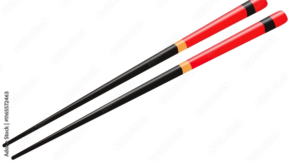 Simple pair of chopsticks placed gracefully on clean white background. Elegant utensils for dining, essential in Asian cuisine traditions. Traditional tool for picking up food items like rice Simple pair of chopsticks placed gracefully on clean white background. Elegant utensils for dining, essential in Asian cuisine traditions. Traditional tool for picking up food items like rice