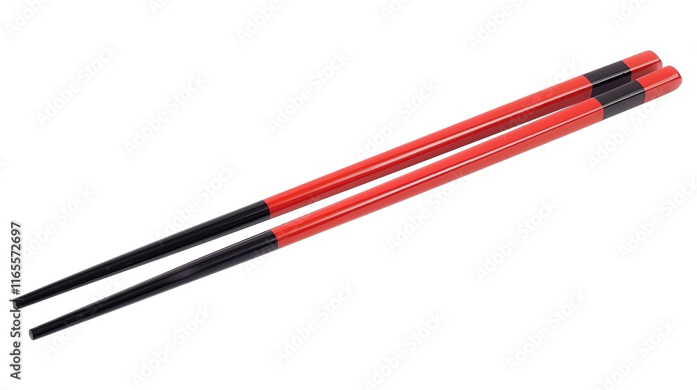Simple pair of chopsticks placed gracefully on clean white background. Elegant utensils for dining, essential in Asian cuisine traditions. Traditional tool for picking up food items like rice Simple pair of chopsticks placed gracefully on clean white background. Elegant utensils for dining, essential in Asian cuisine traditions. Traditional tool for picking up food items like rice