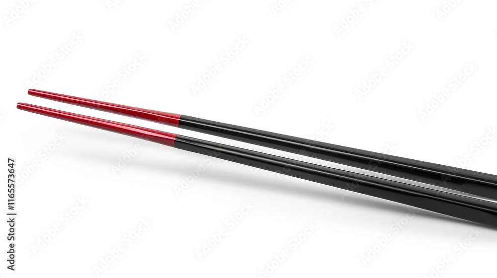 Simple pair of chopsticks placed gracefully on clean white background. Elegant utensils for dining, essential in Asian cuisine traditions. Traditional tool for picking up food items like rice Simple pair of chopsticks placed gracefully on clean white background. Elegant utensils for dining, essential in Asian cuisine traditions. Traditional tool for picking up food items like rice