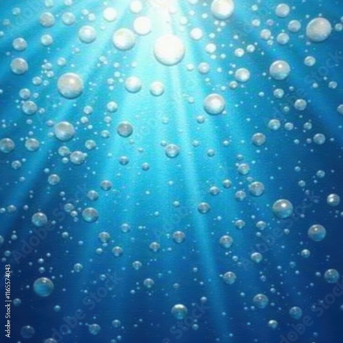 Wallpaper Mural Abstract blue background, glistening water droplets , shiny, smooth, science Torontodigital.ca